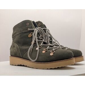 ROXY Alpine Collection Women's Suede Lace Up Hiking Boots Olive Green Size 7.5